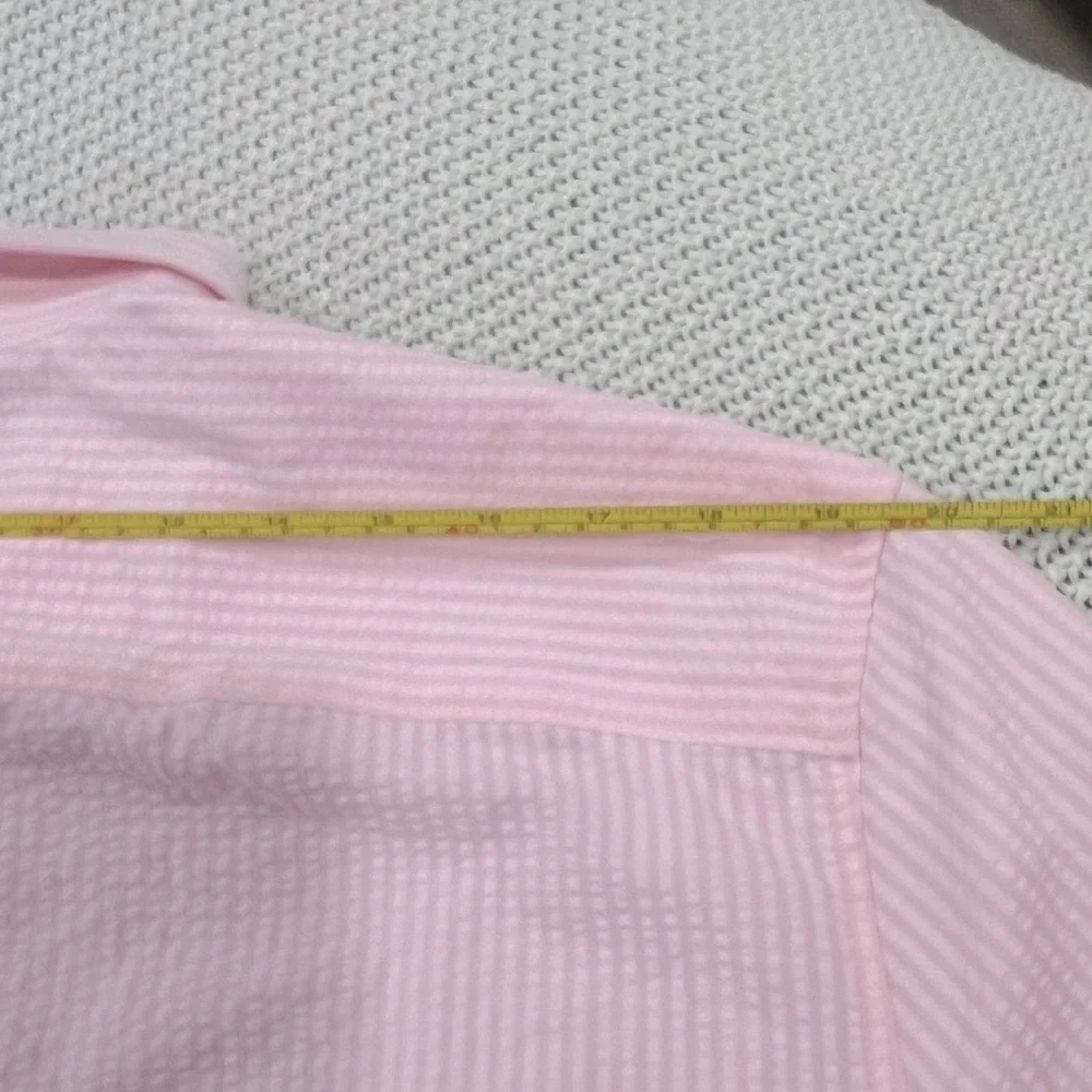 Perry Ellis Men's Light Pink Striped Button Down Shirt